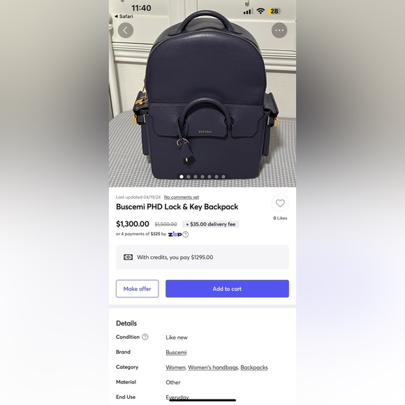 💯‼️ Authentic Buscemi mini PhD Backpack 🎒 ✨ - Picture 14 of 14